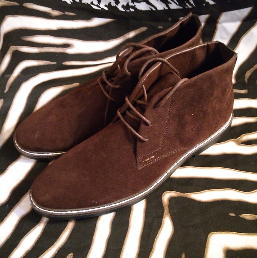 Queensberry London Brown Faux Suede Desert Boots Men's 11 ASOS